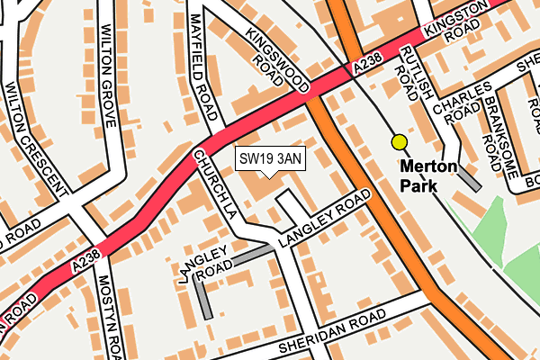 SW19 3AN map - OS OpenMap – Local (Ordnance Survey)
