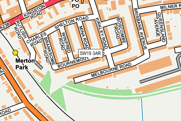 SW19 3AR map - OS OpenMap – Local (Ordnance Survey)