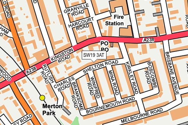 SW19 3AT map - OS OpenMap – Local (Ordnance Survey)