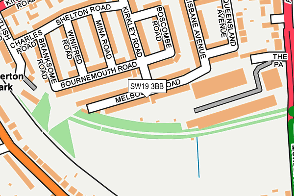SW19 3BB map - OS OpenMap – Local (Ordnance Survey)