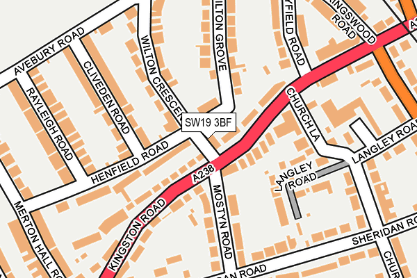 SW19 3BF map - OS OpenMap – Local (Ordnance Survey)