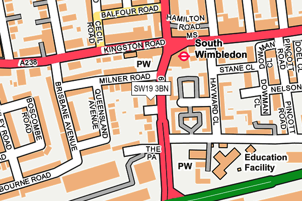 SW19 3BN map - OS OpenMap – Local (Ordnance Survey)