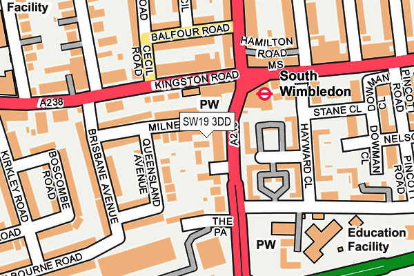 SW19 3DD map - OS OpenMap – Local (Ordnance Survey)