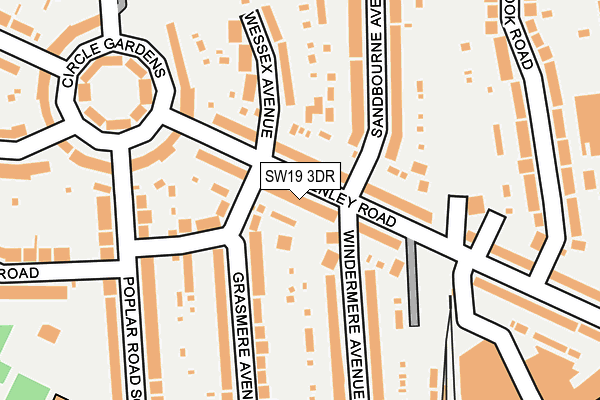 SW19 3DR map - OS OpenMap – Local (Ordnance Survey)