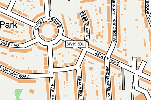 SW19 3DU map - OS OpenMap – Local (Ordnance Survey)