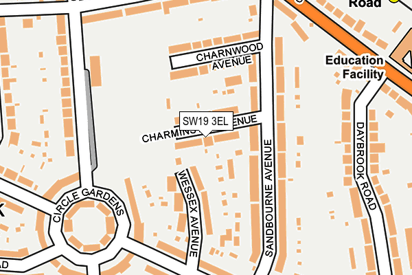 SW19 3EL map - OS OpenMap – Local (Ordnance Survey)