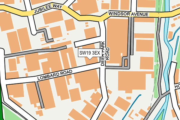 SW19 3EX map - OS OpenMap – Local (Ordnance Survey)