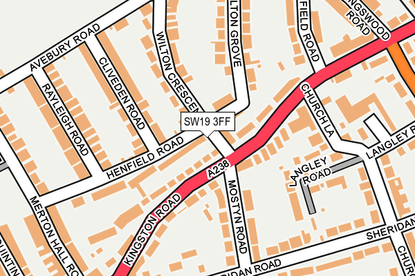 SW19 3FF map - OS OpenMap – Local (Ordnance Survey)
