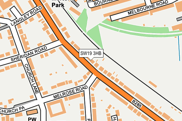 SW19 3HB map - OS OpenMap – Local (Ordnance Survey)