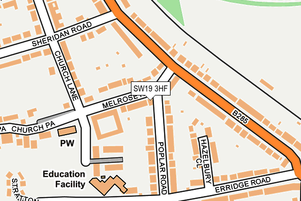 SW19 3HF map - OS OpenMap – Local (Ordnance Survey)