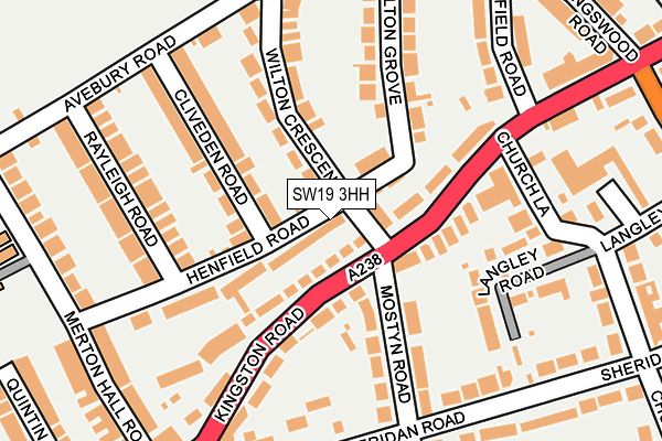 SW19 3HH map - OS OpenMap – Local (Ordnance Survey)