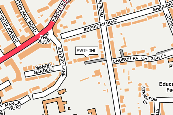 SW19 3HL map - OS OpenMap – Local (Ordnance Survey)