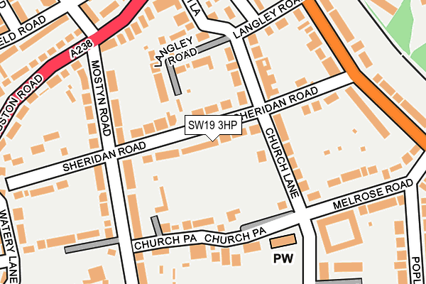 SW19 3HP map - OS OpenMap – Local (Ordnance Survey)