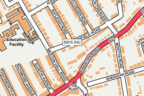 SW19 3HU map - OS OpenMap – Local (Ordnance Survey)