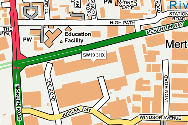 SW19 3HX map - OS OpenMap – Local (Ordnance Survey)