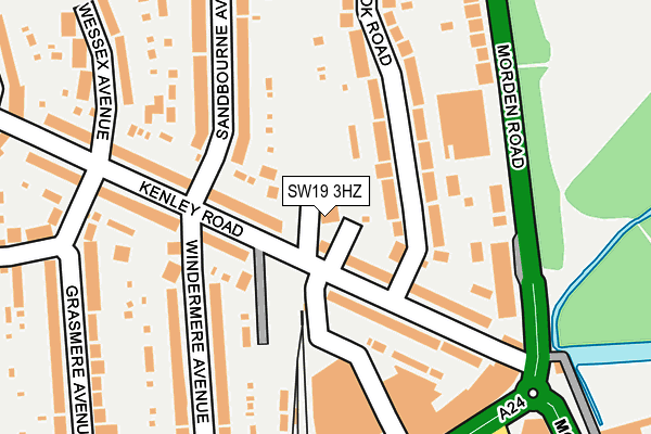 SW19 3HZ map - OS OpenMap – Local (Ordnance Survey)