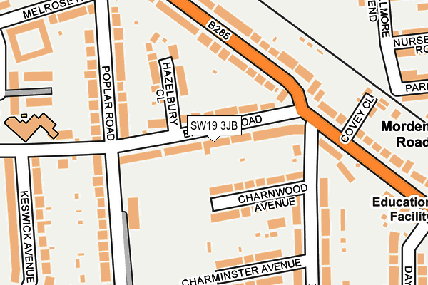 SW19 3JB map - OS OpenMap – Local (Ordnance Survey)