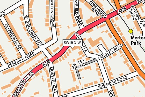 SW19 3JW map - OS OpenMap – Local (Ordnance Survey)
