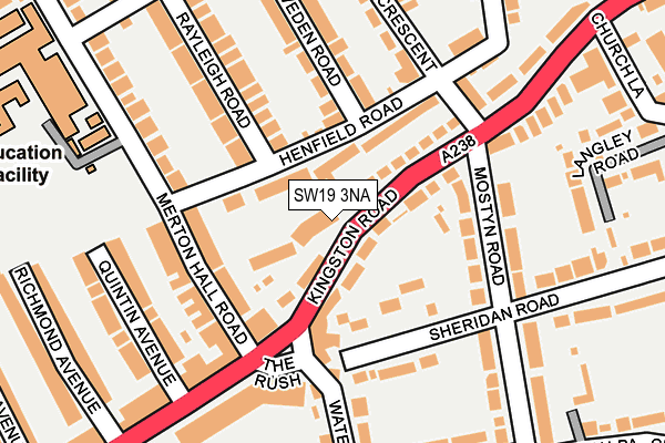 SW19 3NA map - OS OpenMap – Local (Ordnance Survey)