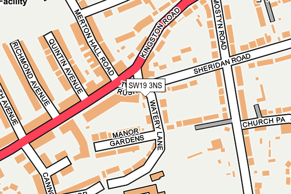 SW19 3NS map - OS OpenMap – Local (Ordnance Survey)