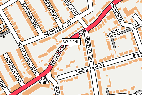 SW19 3NU map - OS OpenMap – Local (Ordnance Survey)