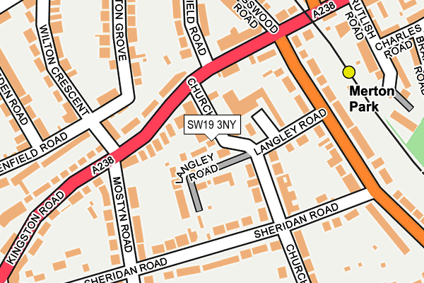 SW19 3NY map - OS OpenMap – Local (Ordnance Survey)