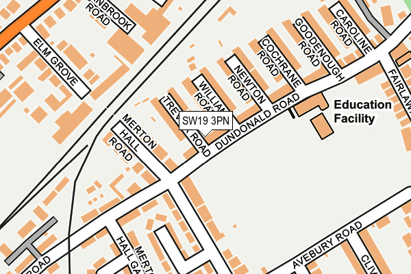 SW19 3PN map - OS OpenMap – Local (Ordnance Survey)