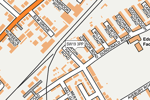 SW19 3PP map - OS OpenMap – Local (Ordnance Survey)