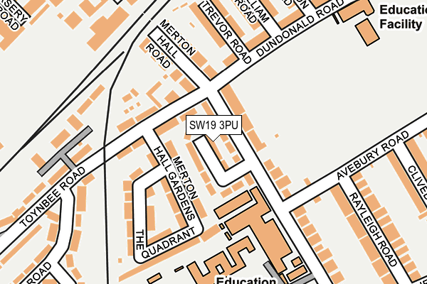 SW19 3PU map - OS OpenMap – Local (Ordnance Survey)