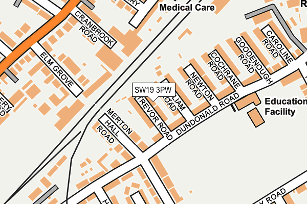 SW19 3PW map - OS OpenMap – Local (Ordnance Survey)