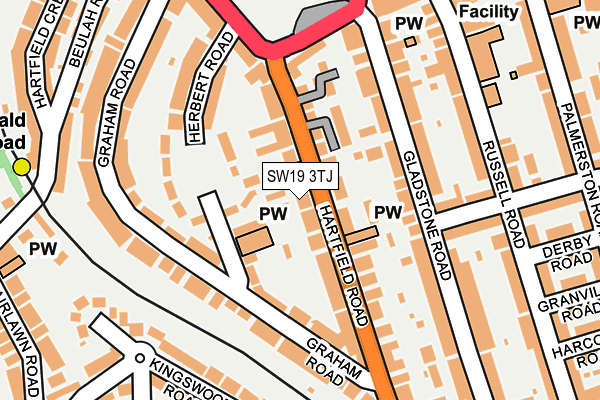 SW19 3TJ map - OS OpenMap – Local (Ordnance Survey)