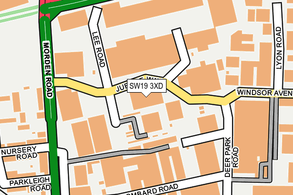 SW19 3XD map - OS OpenMap – Local (Ordnance Survey)