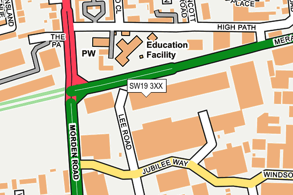 SW19 3XX map - OS OpenMap – Local (Ordnance Survey)