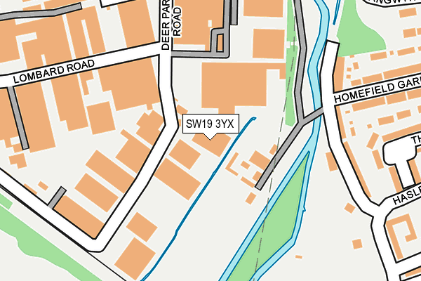 SW19 3YX map - OS OpenMap – Local (Ordnance Survey)