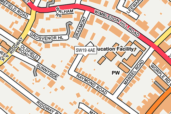 SW19 4AE map - OS OpenMap – Local (Ordnance Survey)