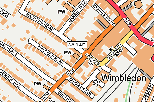 SW19 4AT map - OS OpenMap – Local (Ordnance Survey)
