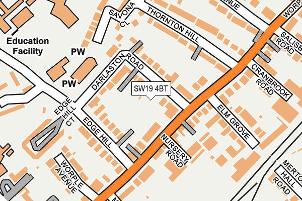 SW19 4BT map - OS OpenMap – Local (Ordnance Survey)