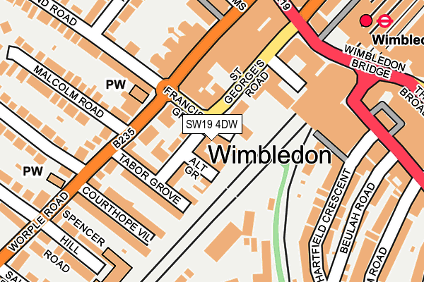 SW19 4DW map - OS OpenMap – Local (Ordnance Survey)