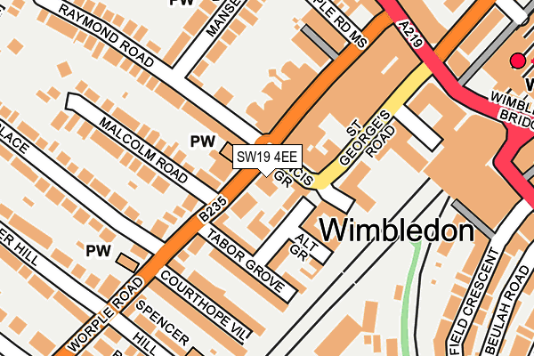 SW19 4EE map - OS OpenMap – Local (Ordnance Survey)