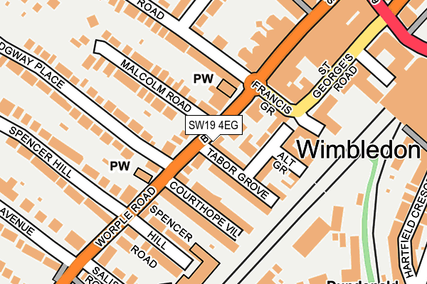 SW19 4EG map - OS OpenMap – Local (Ordnance Survey)