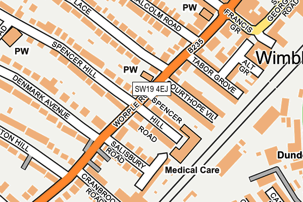 SW19 4EJ map - OS OpenMap – Local (Ordnance Survey)