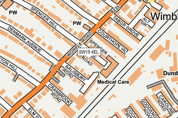 SW19 4EL map - OS OpenMap – Local (Ordnance Survey)