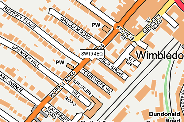 SW19 4EQ map - OS OpenMap – Local (Ordnance Survey)
