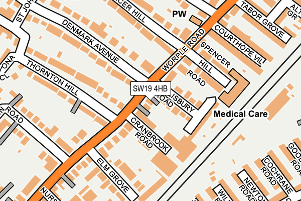 SW19 4HB map - OS OpenMap – Local (Ordnance Survey)