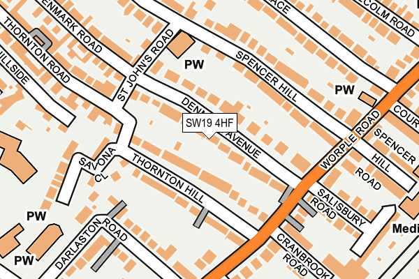 SW19 4HF map - OS OpenMap – Local (Ordnance Survey)