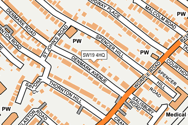 SW19 4HQ map - OS OpenMap – Local (Ordnance Survey)