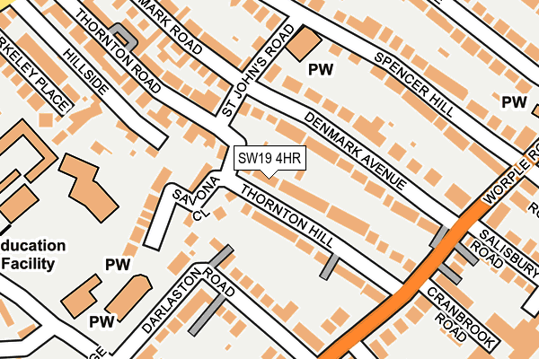 SW19 4HR map - OS OpenMap – Local (Ordnance Survey)