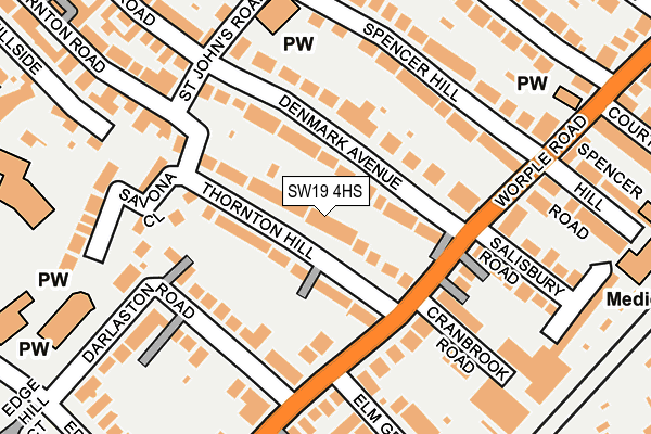 SW19 4HS map - OS OpenMap – Local (Ordnance Survey)