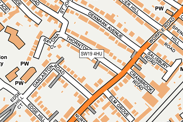SW19 4HU map - OS OpenMap – Local (Ordnance Survey)