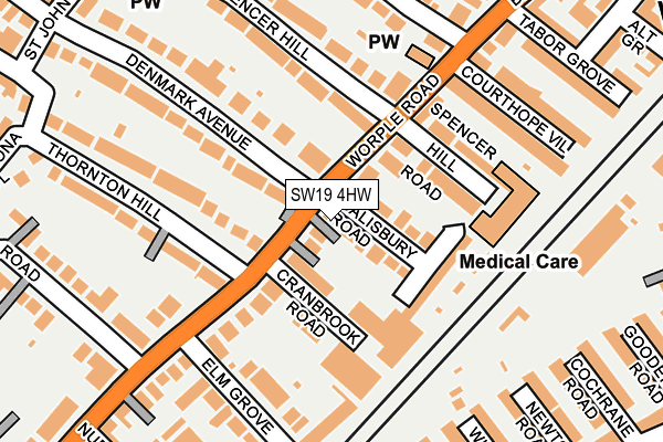 SW19 4HW map - OS OpenMap – Local (Ordnance Survey)